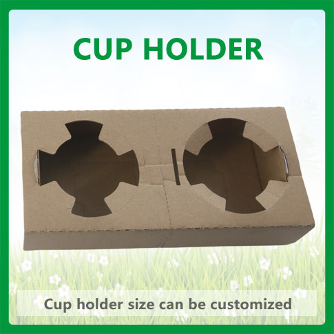 Corrugated paper cup holder, corrugated double cup holder, corrugated 2 cup holders (detachable)