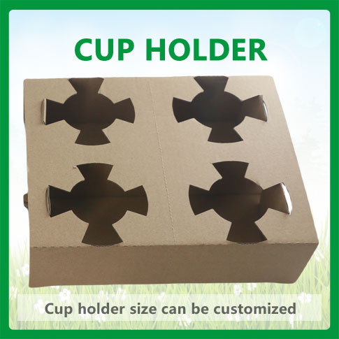 Corrugated paper cup holder, corrugated four cup holders, corrugated four cup holders (detachable)