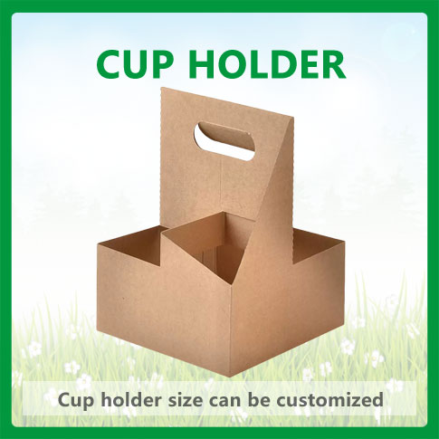 Corrugated hand-held 4 cup holders