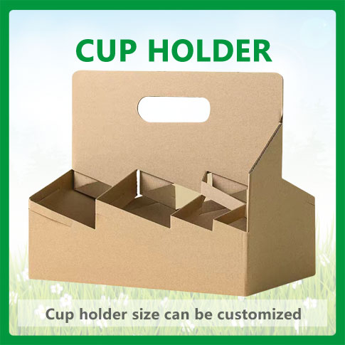 Corrugated hand-held 6 cup holders