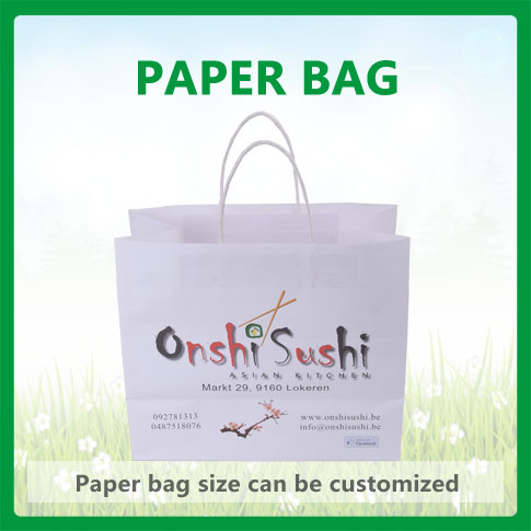 ONSHISUSHI catering paper bags, Kraft paper bags, Customized Kraft Paper Bags